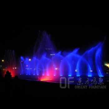 Music dancing water fountain with swing fountain