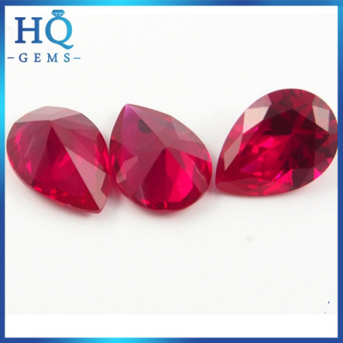 Factory Synthetic Ruby Corundum Stones Fancy 5# Faceted Pear Cut ruby