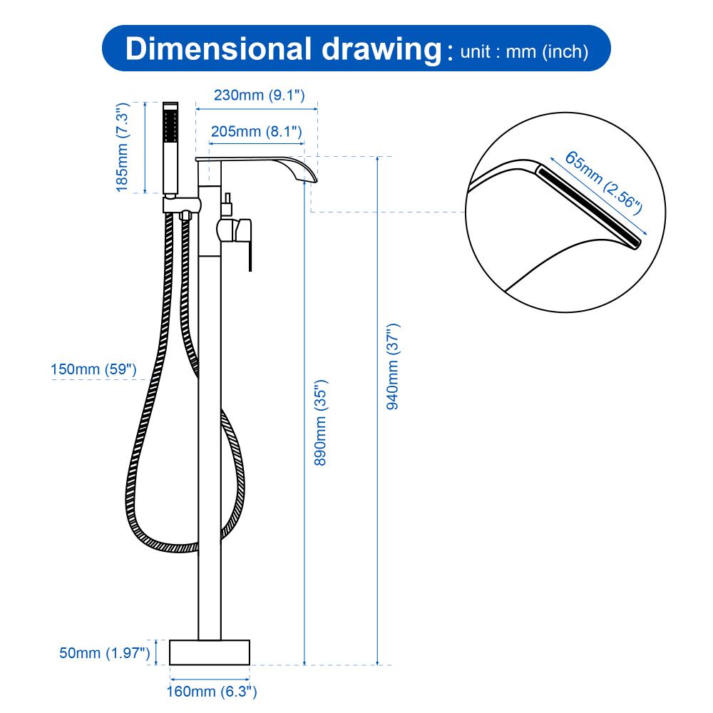 freestand tub faucet 18009bg 4