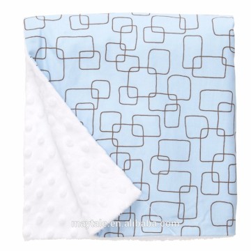 ultra soft baby minky blanket with cotton print