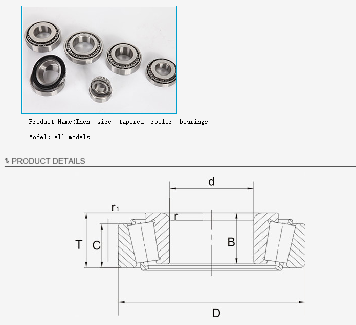 Inch Size Tapered roller bearing