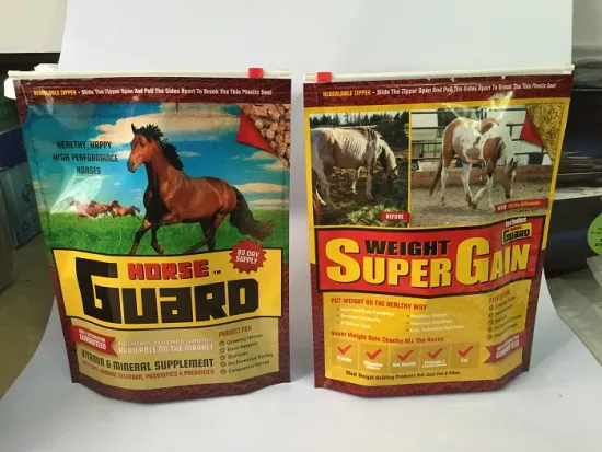 Horse Food Packaging Bag With Slider Zipper