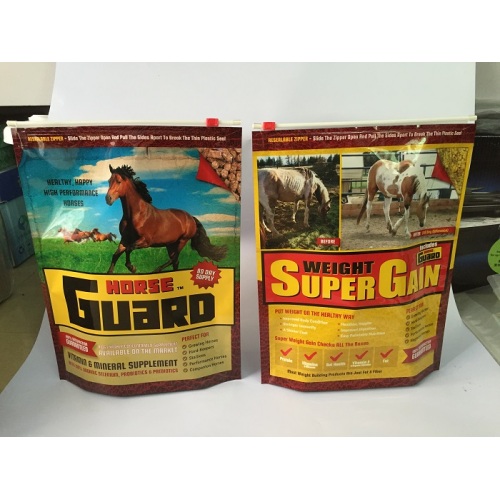 Horse Food Packaging Bag With Slider Zipper