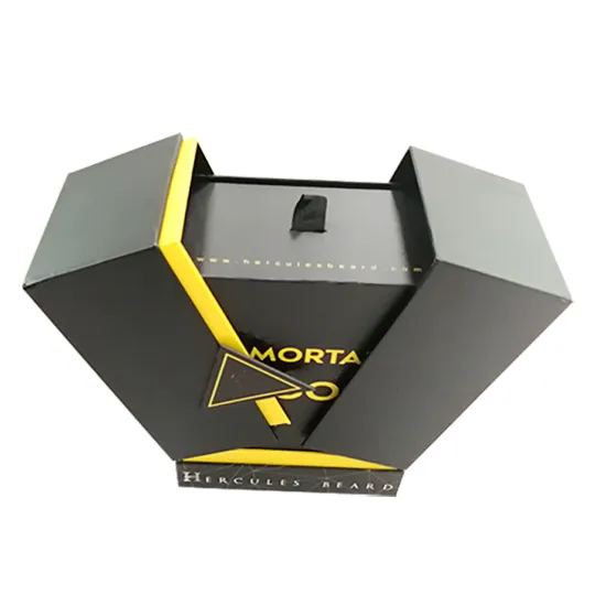 2 Door Black Perfume Custom Packaging drawer Box