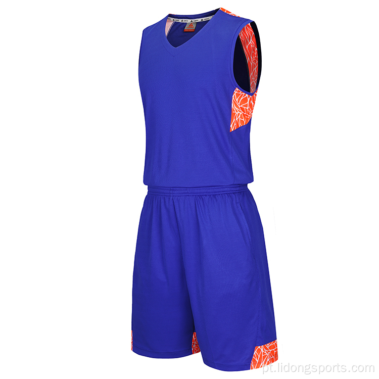 Tops e shorts de vestuário de basquete masculino
