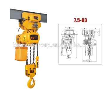 1ton electric chain hoist with manual trolley