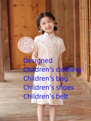 2024 Summer Chinese Style Parent-Child Cheongsam Mesh Dress