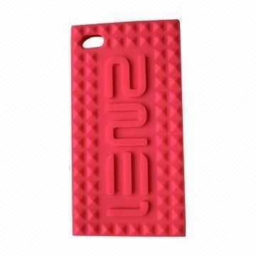 Silicone Case for iPhone 4, with Emboss, Available in Various Colors and Designs