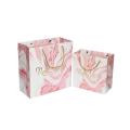 Custom Gold Foil Stamping Pink Gift Paper Bag