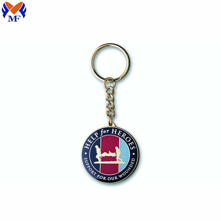 Metal Round Enamel Keychain