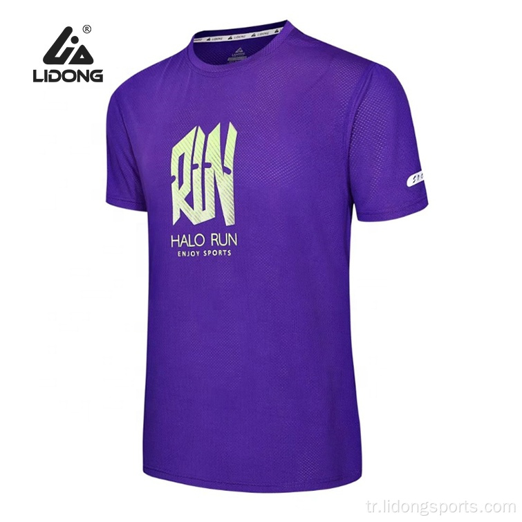 Ucuz spor salonu fit hızlı kuru polyester çalışan t-shirt