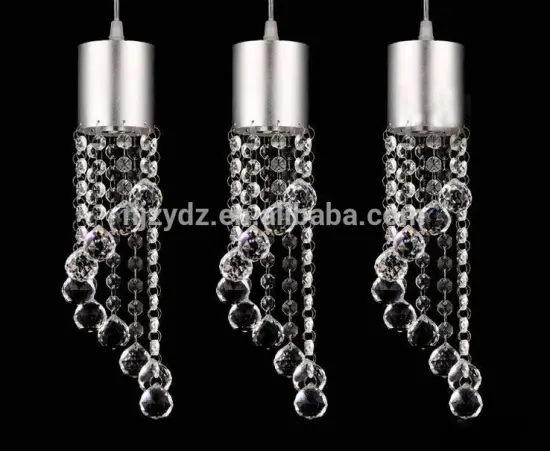 Dining room lamp lighting three crystal chandeliers withdrawing LED Chandelier Restaurant