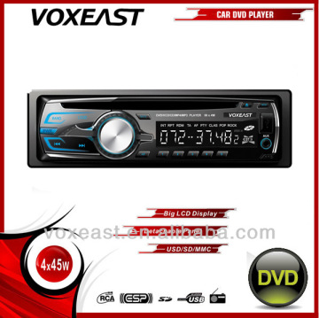 universal 1 din Car DVD player with fixed panel and rear Aux input