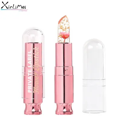 Transparent Moisturizing Temperature Color Changing Flower Jelly Lipstick