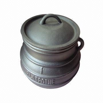 Cast iron flat bottom pot, pre seasoned wholesale