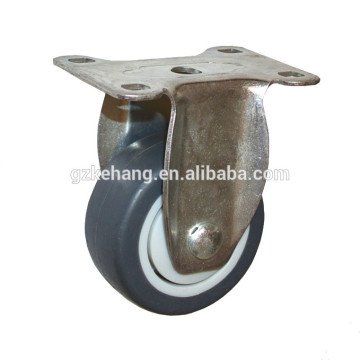 rigid TPR caster wheel,fixed gray caster,3 inch steel billet caster