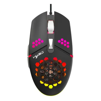 8000DPI Wired Hole Gaming Mouse With Fan Programming