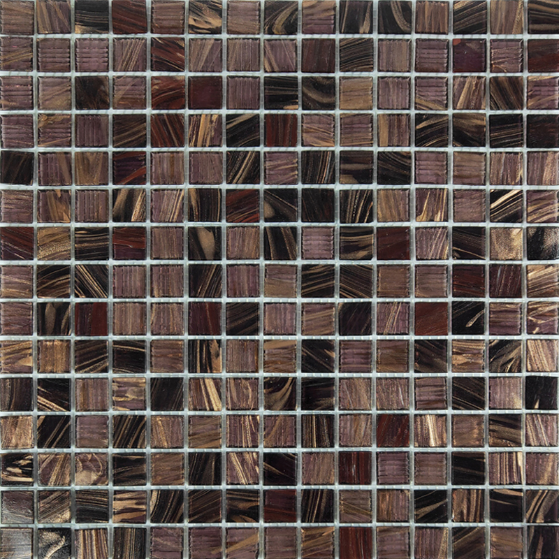 Azulejo de mosaico de cristal marrón morado decorativo interior
