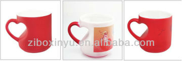 11oz Red color heart shape magic mugs FOR ZIBO XINYU                
                                    Quality Assured