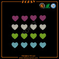 Colorful Heart motif borong rhinestone pemindahan haba