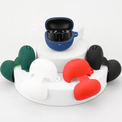 Silicone Earphone Case for QCY MeloBuds Pro with Keychain