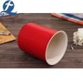 Straight shape thread appearance ceramic cup