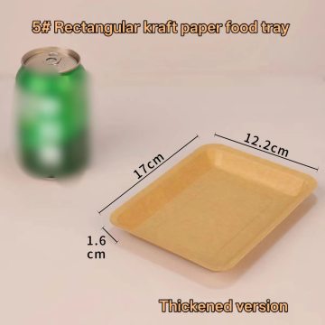 250ml Thickened Rectangular Kraft Paper Food Tray