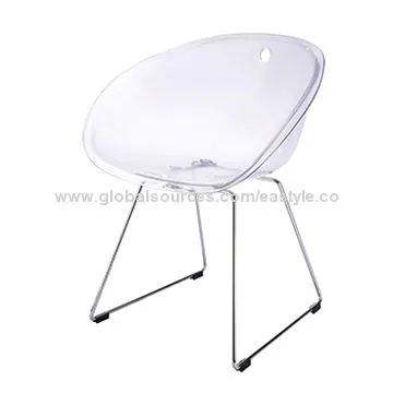 Gliss Dining Chair, Polycarbonate Shell, Chromed Steel Legs