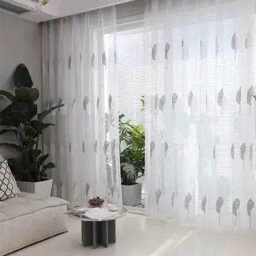 European Style Luxury Embroidered Sheer Curtain Fabric for Living Room Decoration