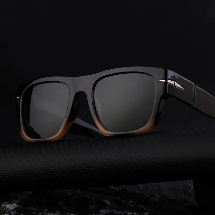 2024 Vintage Luxury Brand Square Frame Polarized Sunglasses for Men