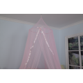 100% Polyester Ribbon Mosquito Nets Pink Circular Canopy