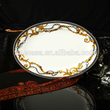 14 Inches Luxury Fine Bone China Fish Plate of Knight
