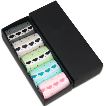 black cardboard paper package box for socks