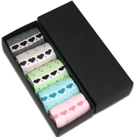 black cardboard paper package box for socks