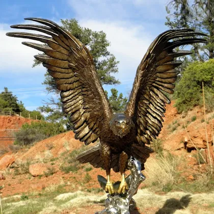 Hot sale china brand art wholesale bronze eagle statues for sale