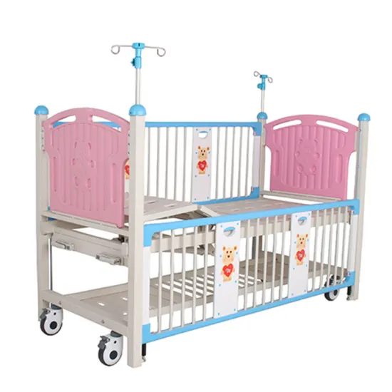 Manual Two-Crank Adjustable Hospital Medical Bed for Children Good Price with Comfortable Backrest & Leg Rest