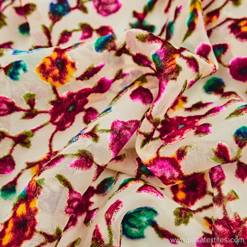 floral print fabric for dress 2021 2022 fabric animal print velvet burnout fabric