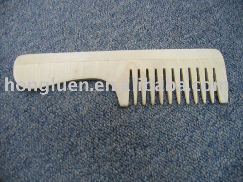 HL911 Customized Different Sizes Adjustable Wood Wide Tooth Comb with Handle