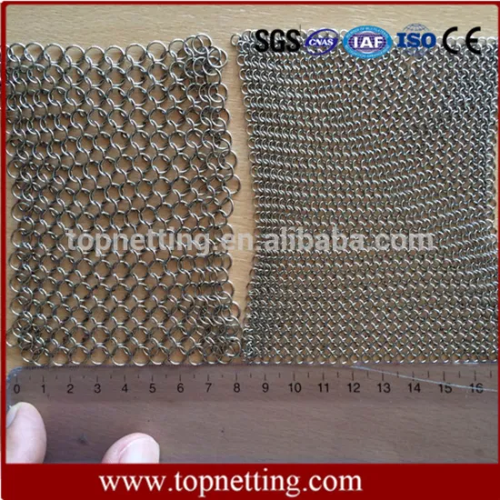 Stainless steel chainmail scrubber/stainless steel ring mesh