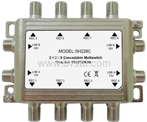 2013 ใหม่สินค้า 2 x 2 x 8 Cascadeable Multiswitch สำหรับรับวันเสาร์