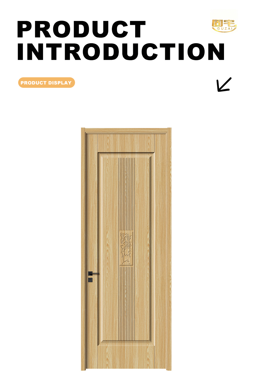 Ash Wood Carved Fluted Interior Timber Door X