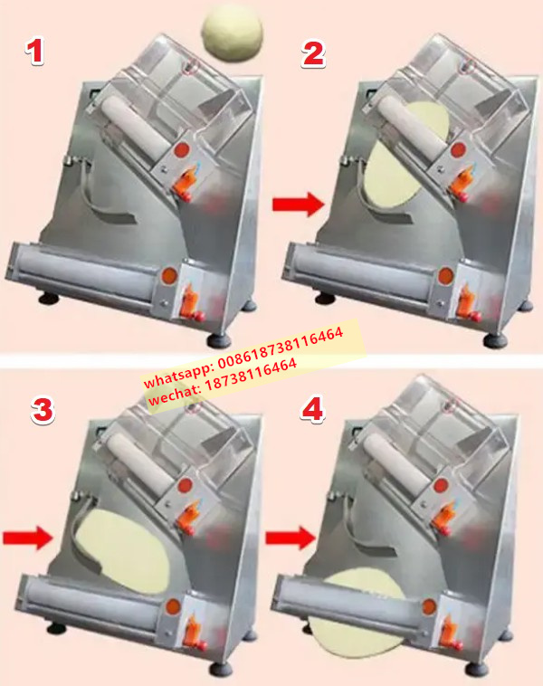 Automatic Pizza Crust Press Machine - Dough Sheeter for Round Shaped Pizza Base