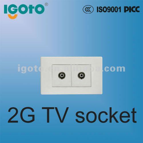 Ccc Certificate Italian Style 2 Gang Tv Cable Socket High Quality Ccc