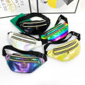 PU Rainbow Metallic Color Sport Waist Bag