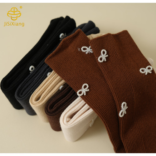 귀여운 진주 공주 바람 더미 양말