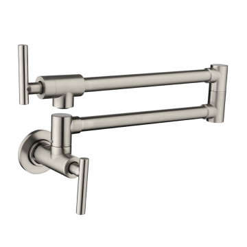 Brushed Nickel Pot Filler Folding Wall Kitchen Faucet