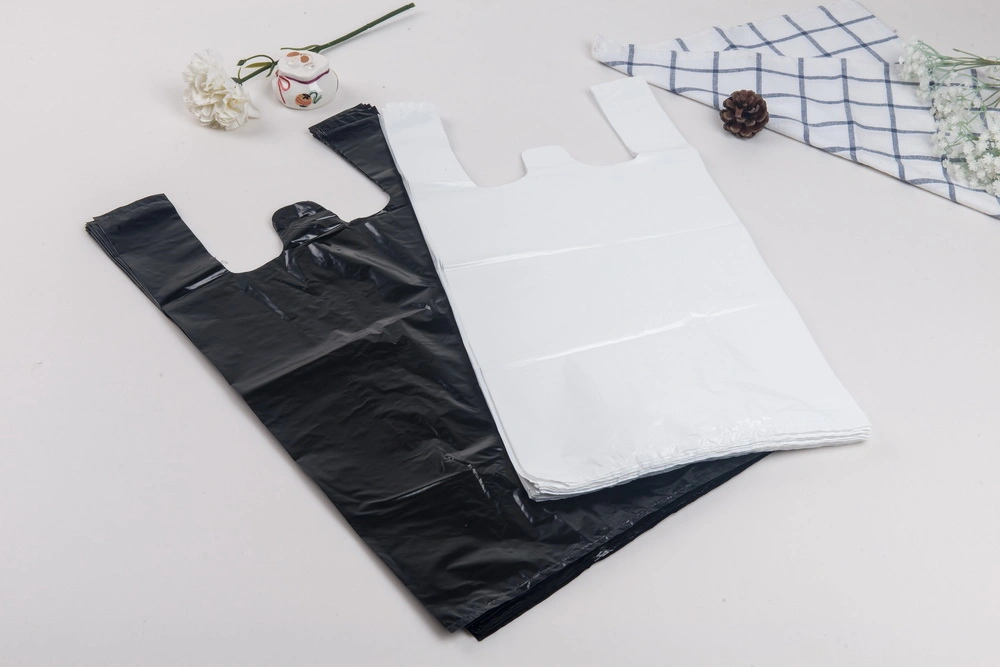 Supermarket Plain Grocery Carrier Plastic T-Shirt Shopping Bag