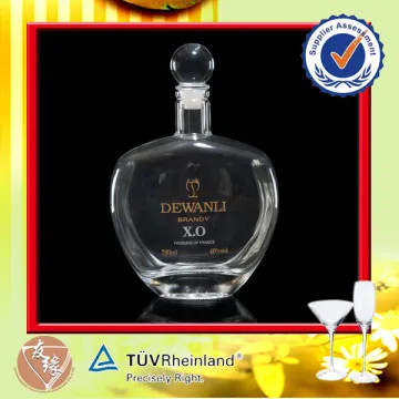 High end clear cognac brandy glass bottle for sale