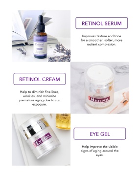 Customized Logo 3 in 1 Anti-Aging Serum Retinol Skin Care Face Set