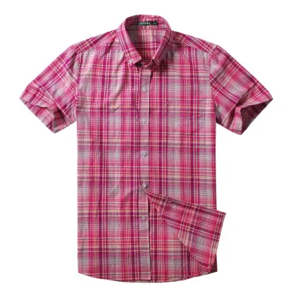 Customized Color Plaid Pattern Polo Shirt 100% Cotton